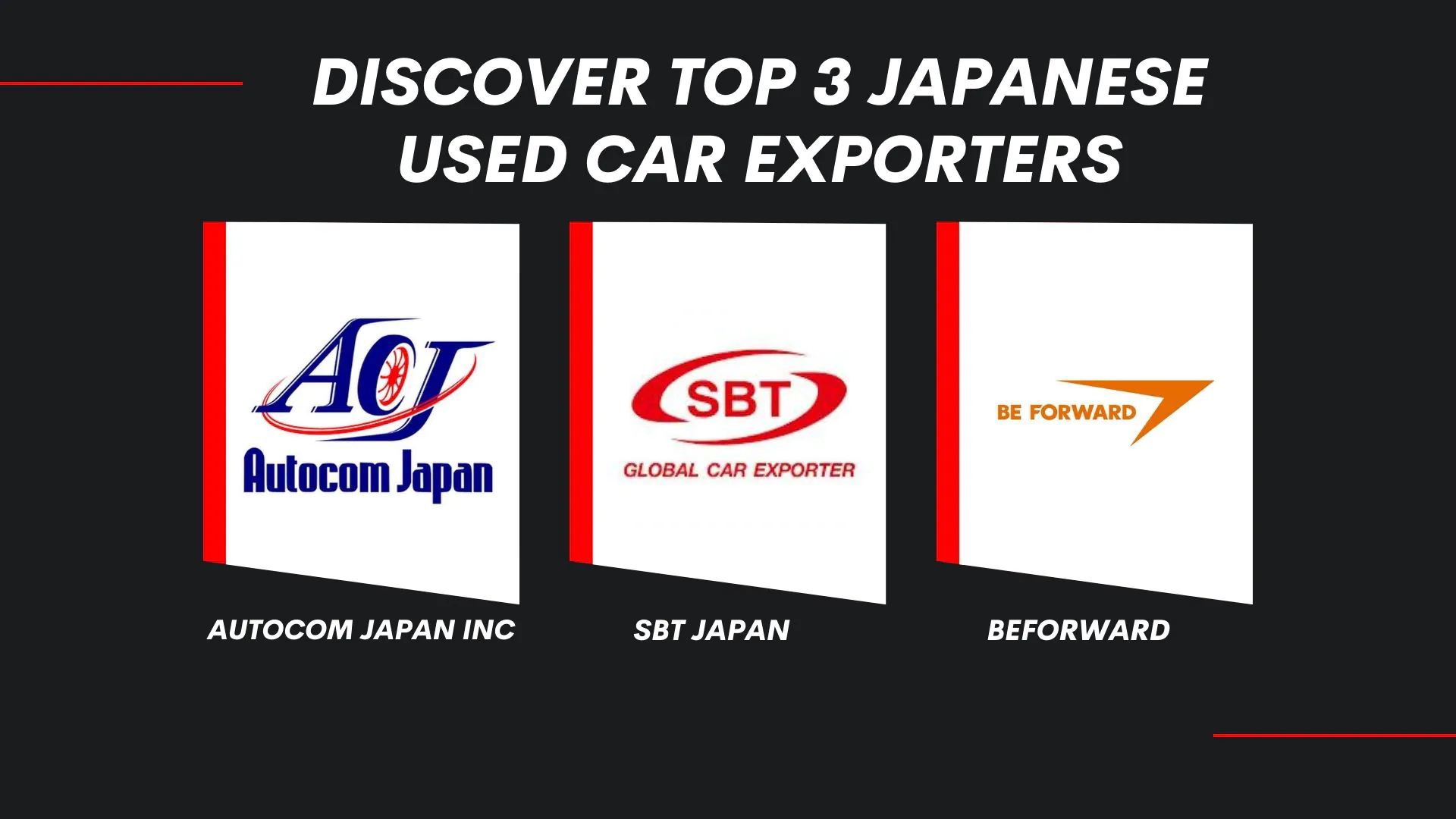 Top 3 Japanese Used Car Exporters